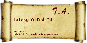 Teleky Alfréd névjegykártya